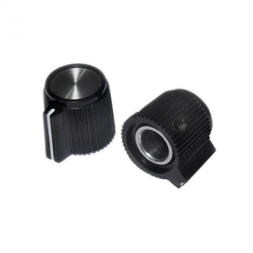 Small pointer knob, black w/silver face, 2pcs for sale