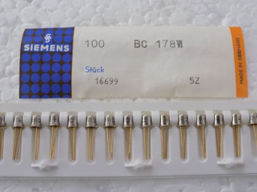 20x siemens bc178vi silicon pnp low noise audio transistors in to-18 metal case for sale