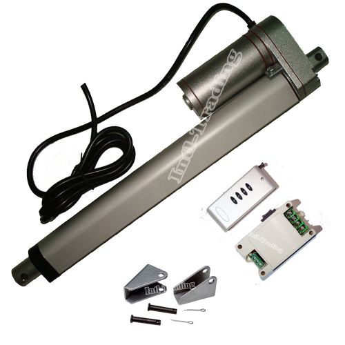 Heavy duty dc 12v 12&#034; stroke linear actuator &amp;brackets&amp;remote 220 pound max lift for sale