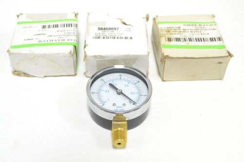 Lot 3 msc 56468697 2-1/2in dial 1/4in lm npt 0-30in-hg pressure gauge b287662 for sale