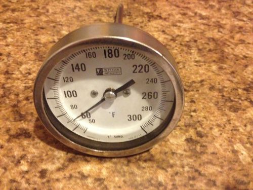 Weksler bm2-4-2 3&#034; dial temperature gauge w/ 304ss thermowell (50-300 f) for sale