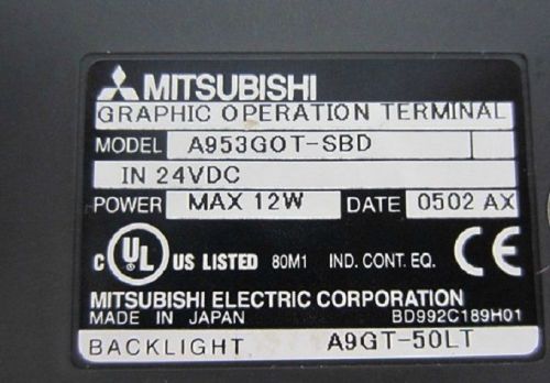 New Mitsubishi touch screen  A953GOT-SBD