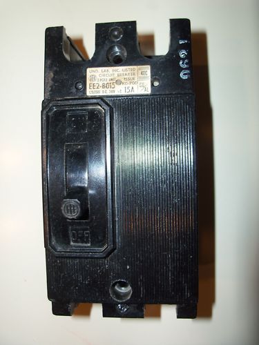 Ite siemens 15amp 2 pole circuit breaker ee2-b015 240vac, from working equipment for sale