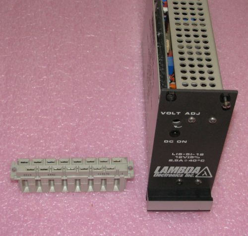 (1) Lamda LIS-51-12 3U High 12vdc@2.5amps 95 to 250vac input + Connector