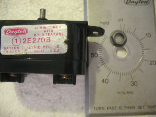 Used Dayton 60 Minute Timer With Hold Feature 2E270B 1HP 125VAC