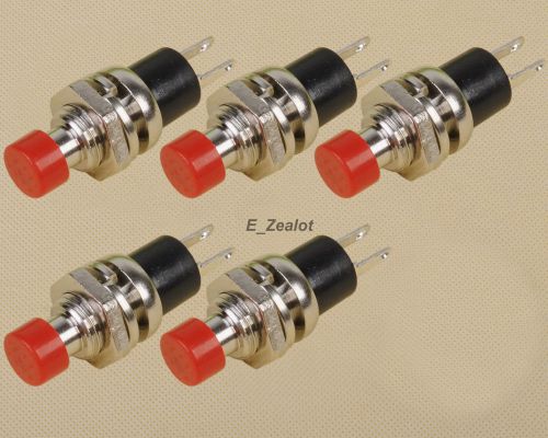 5pcs Red  Mini Push Button Momentary N/O Switch Perfect