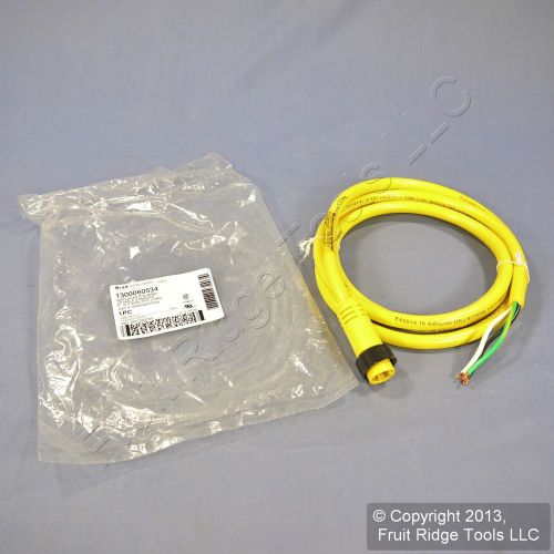 Woodhead 6&#039; quick disconnect 3p male pigtail 16/3 awg pvc cord 103002a01f060 for sale