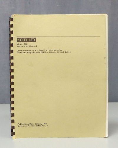 Keithley Model 192 Programmable DMM &amp; Model 1910 AC Option Instruction Manual