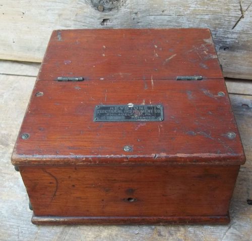 Vintage keystone dc ammeter original cherry wooden box no 13967 for sale