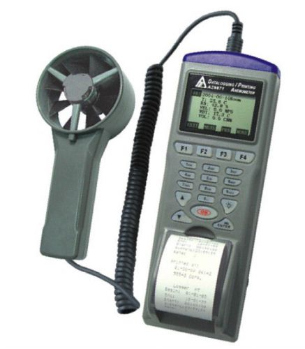 Az9871 handheld wind speed meter logger digital anemometer printer az-9871. for sale