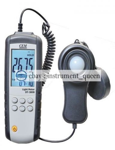 Cem dt-3808 light meter with pc interface dt-3808 400000lux !!new!! for sale