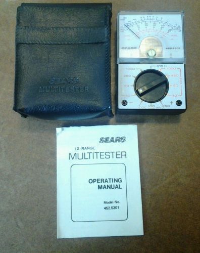 Vintage Sears Multitester 12 Range Model 452.5201 w Carry Case + Manual