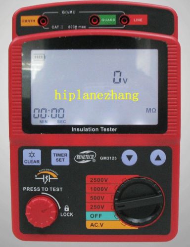 High Voltage 2.5KV 99.9G Ohm Insulation Resistance Tester Meter Megger GM3123