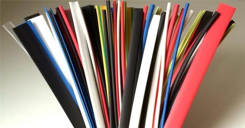 Heat shrink tubing assortment colour pack wire wrap tube sleeving 2 1 ratio110pc for sale