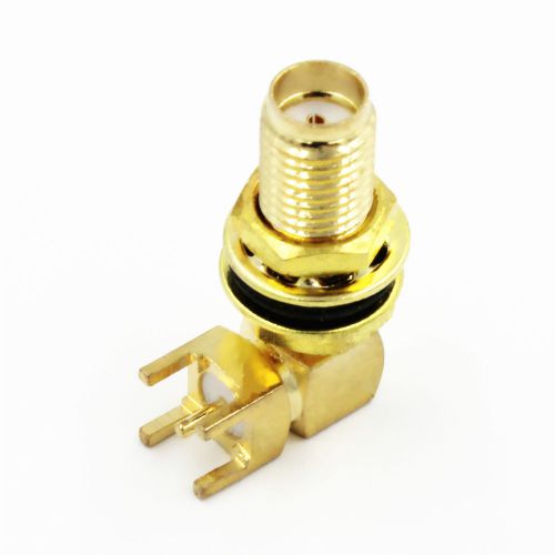 10 x SMA female right angle with nut bulkhead  PCB deck RF connector
