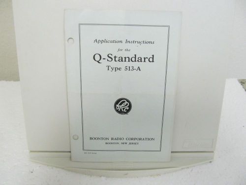 Boonton 513-A Q-Standard Application Instruction Sheet