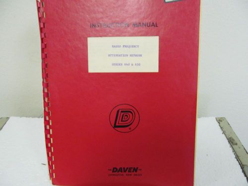 Daven co. 640, 650 radio frequency attenuation network instruction manual for sale