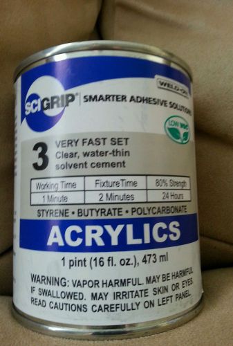 Four plastic solvent glue cement for acrylic/plexiglass 16 oz.ips weld-on #3 for sale