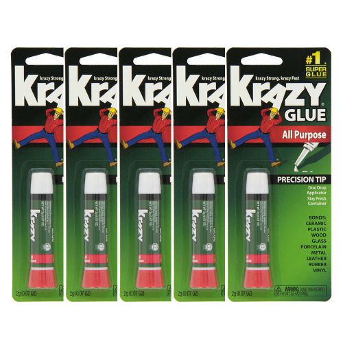 Lot of 5 elmers krazy glue original crazy super glue all purpose instant repair for sale