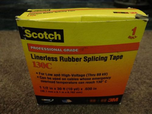 3M Scotch Professional Grade Linerless Rubber Splicing Tape 130C 1 1/2&#034; x 30ft