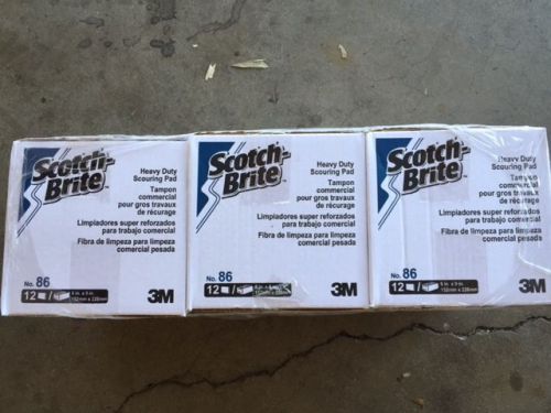 Scotch-Brite Heavy Duty Scouring Pad 86, 6 in x 9 in, 12/box, 3 boxes/case