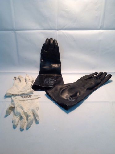 Vintage Military Chemical Protective Glove Set Med w/ Gloves Cloth