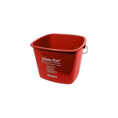 San Jamar® Kleen-Pail, 6qt, Plastic, Red, 12/Carton