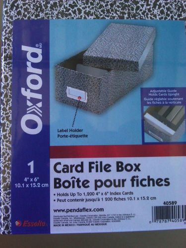 OXFORD 4&#034; X 6&#034; INDEX CARD FILE BOX 40589 NEW