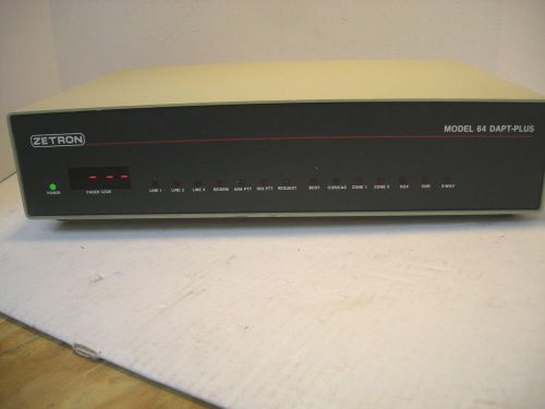 Zetron paging terminal model 64 dapt-plus w/manual/rs-232brd/voice card/pwrs up! for sale