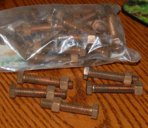 Copper Bolts With Nuts 3/8&#034; by 2&#034;  25 Bolts Per Set