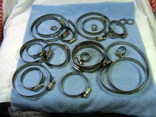 20 assortment 5&#034;-1/2 + 2 breeze aero-seal large worm hose clamp stainless steel for sale