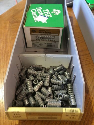 Lot of 100 1/4 short lag screw shields 1/4 x 1&#034; anchors 3/8 drill for sale