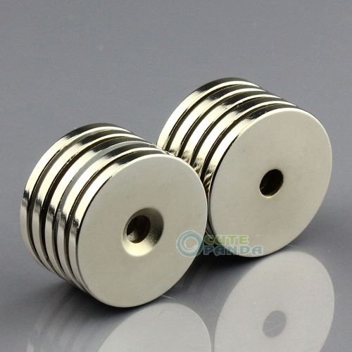 10pcs round ring loop magnet 30 x 3mm counter sunk hole 5mm rare earth neodymium for sale
