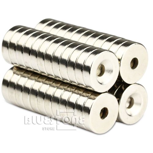20pcs Strong N50 Round Neodymium Countersunk Ring Magnets 15mm x 4mm Hole 4.2mm
