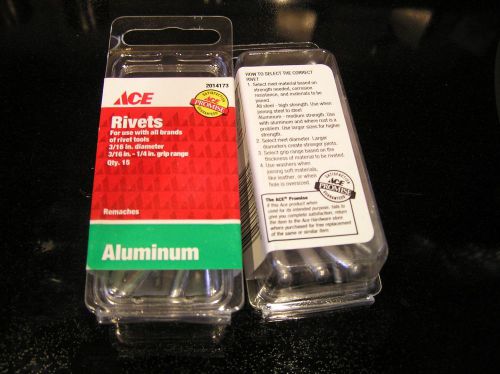 2014173 NOS NEW ACE HARDWARE POP RIVETS 3/16&#034; DIA. PACK OF 15