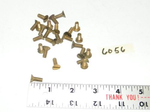10-32 x 1/2 slotted flat head solid brass machine screws vintage qty 25 for sale