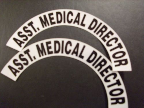 Asst. medical director  fire helmet or hard hat  white crescent reflective decal for sale