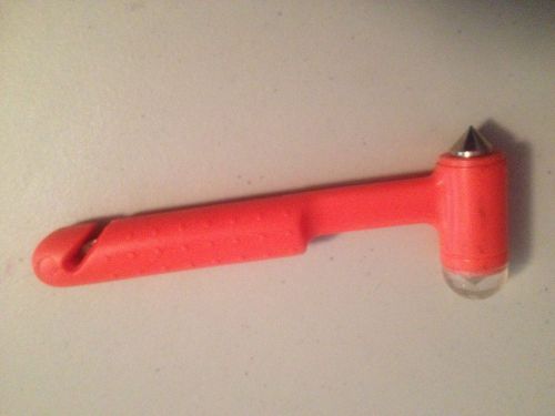 Rescue Hammer w Emergency Glass Windshield Breaker Seatbelt Strap Cutter Orange