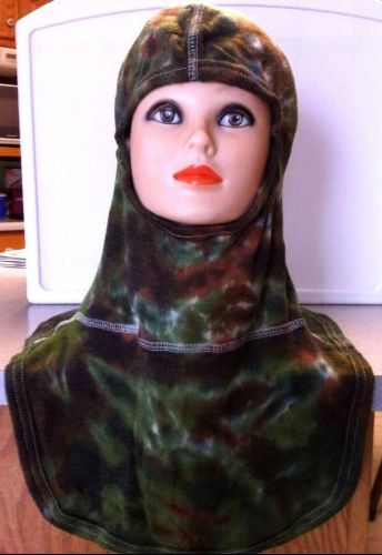 Nomex blend firefighting protective hood tie-dyed green camo for sale