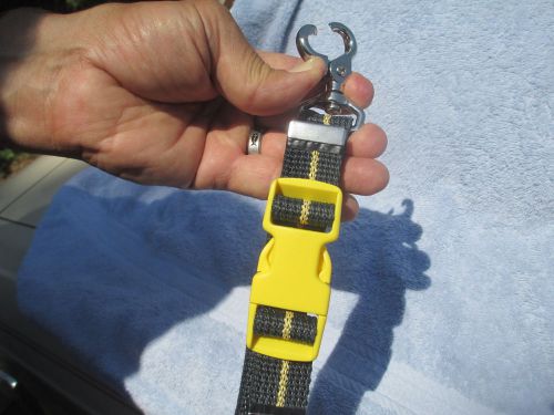 Glove holder firefighter nfpa black kevlar w/yellow stripe &amp; yellow buckle  $8 for sale