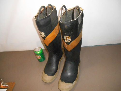 Vintage   SIREN   / Topnotch / LINED / Steel Toe Firefighter  Boots (9-10)