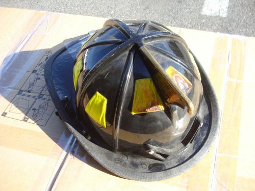 Cairns 1010 Helmet Black + Liner Firefighter Turnout Bunker Fire Gear ...H-230