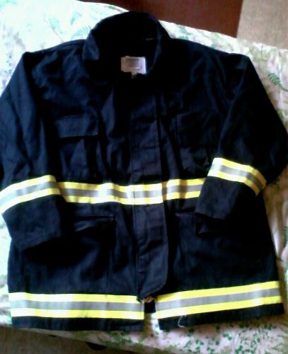 Blk brushfire safety wildland fire fighting coat jacket reflective lrg for sale