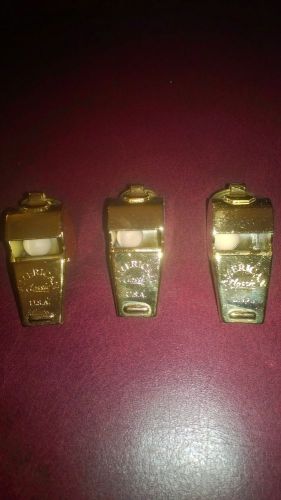 3 AMERICAN CLASSIC NICKEL PLATED BRASS WHISTLES