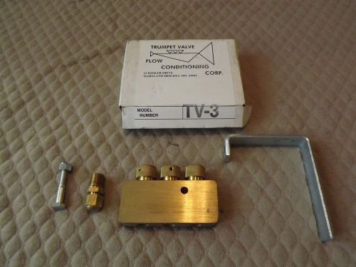 Flow conditioning corp (bell &amp; gossett) tv-3 3 port trumpet valve hvac a/c parts for sale