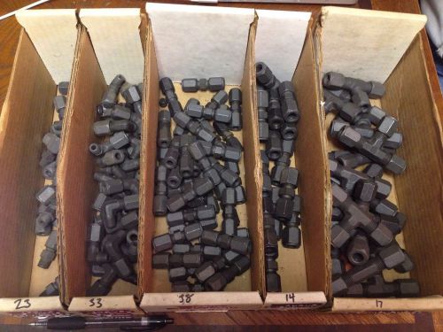 Parker Hydraulic Compression Fittings HUGE LOT of 125 PEICES 3/8&#034; 1/4&#034;