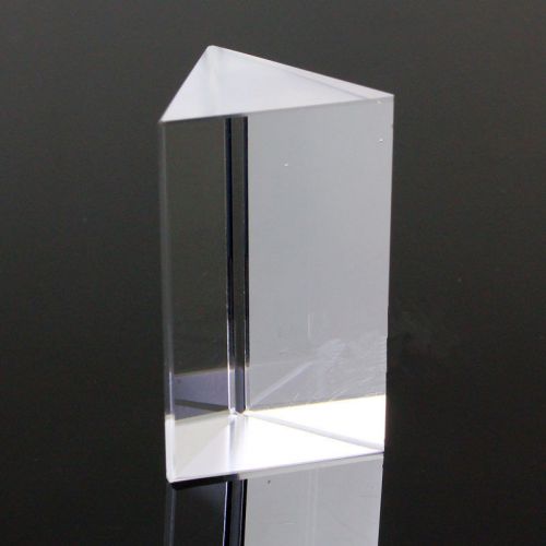 2&#034; optical glass triple triangular prism physics teaching light spectrum 5cm box for sale