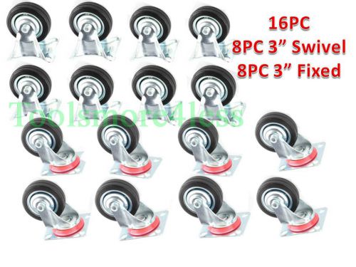 Casters 16PCS Caster Wheels 8PC Swivel And 8PC Rigid