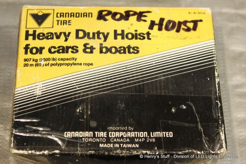 Heavy Duty Rope Hoist - NEW - SKU916