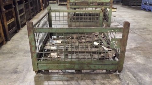 54x67x32 used rigid wire mesh basket for sale